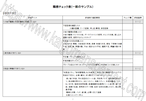 職務チェック表